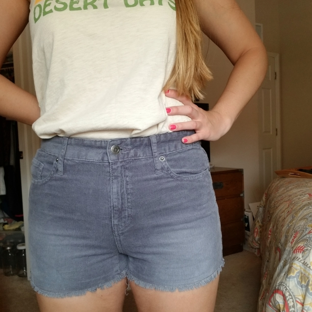 High Waisted Corduroy Shorts
